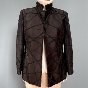 Black silk blazer. Linda Allard for Ellen Tracy. 12 petite. Excellent condition.